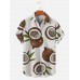 Men's Hawaiian Coconut Print Casual Short Sleeve Shirt