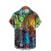 Holiday Hawaiian Gradient Coconut Tree TIKI Short Sleeve Shirt