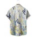 Men's Leaf Print Lapel Shirt 63455037X